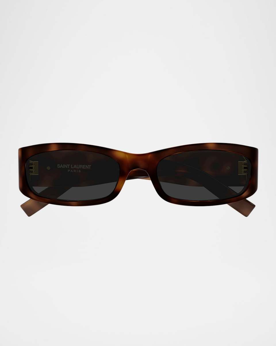 YSL 55mm Rectangular Acetate Sunglasses